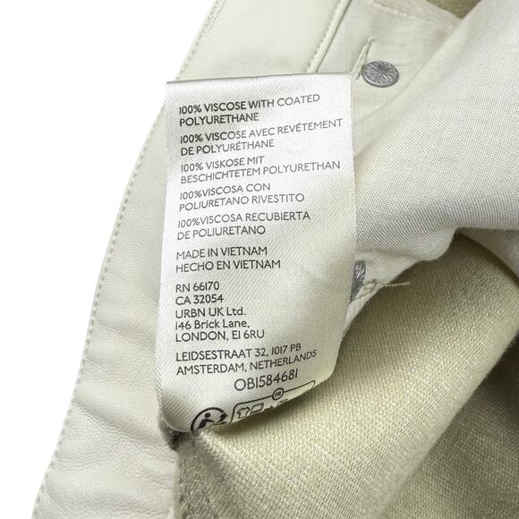 NWT FREE PEOPLE CitySlicker Faux Leather Maxi Skirt Sz 0 Nilla Cream - Picture 8 of 8